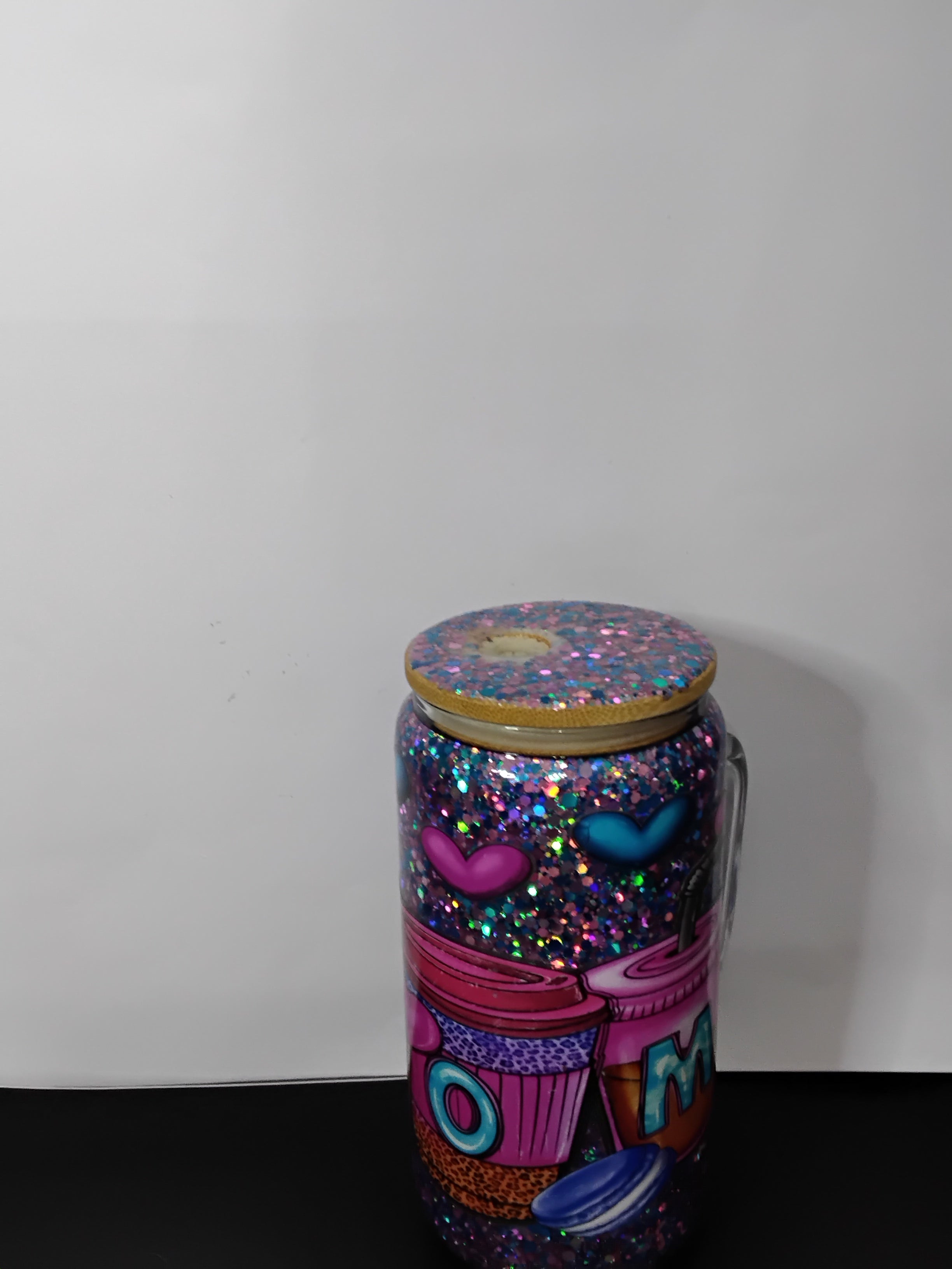 16 oz glass with handle