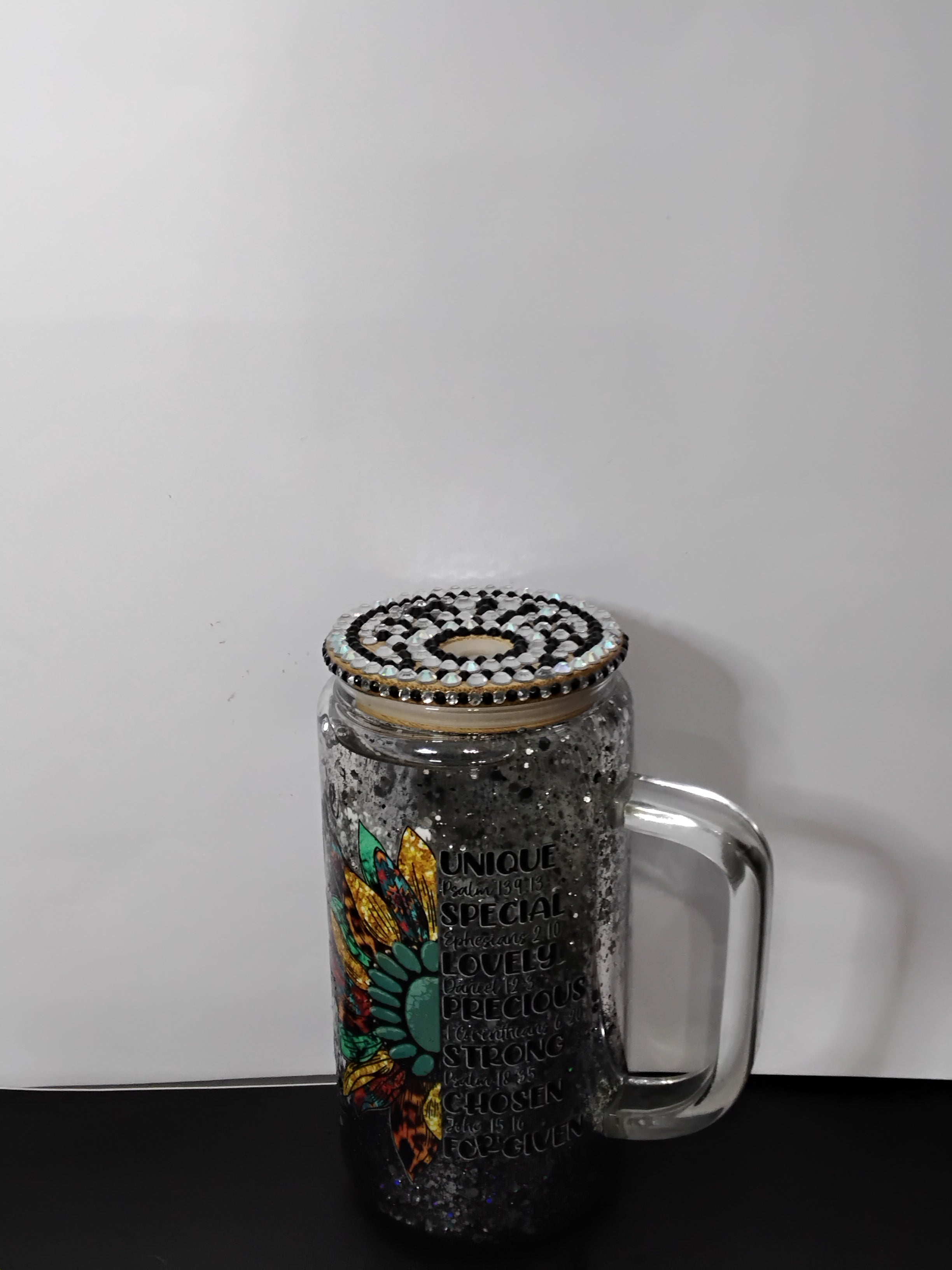 16 oz glass with handle