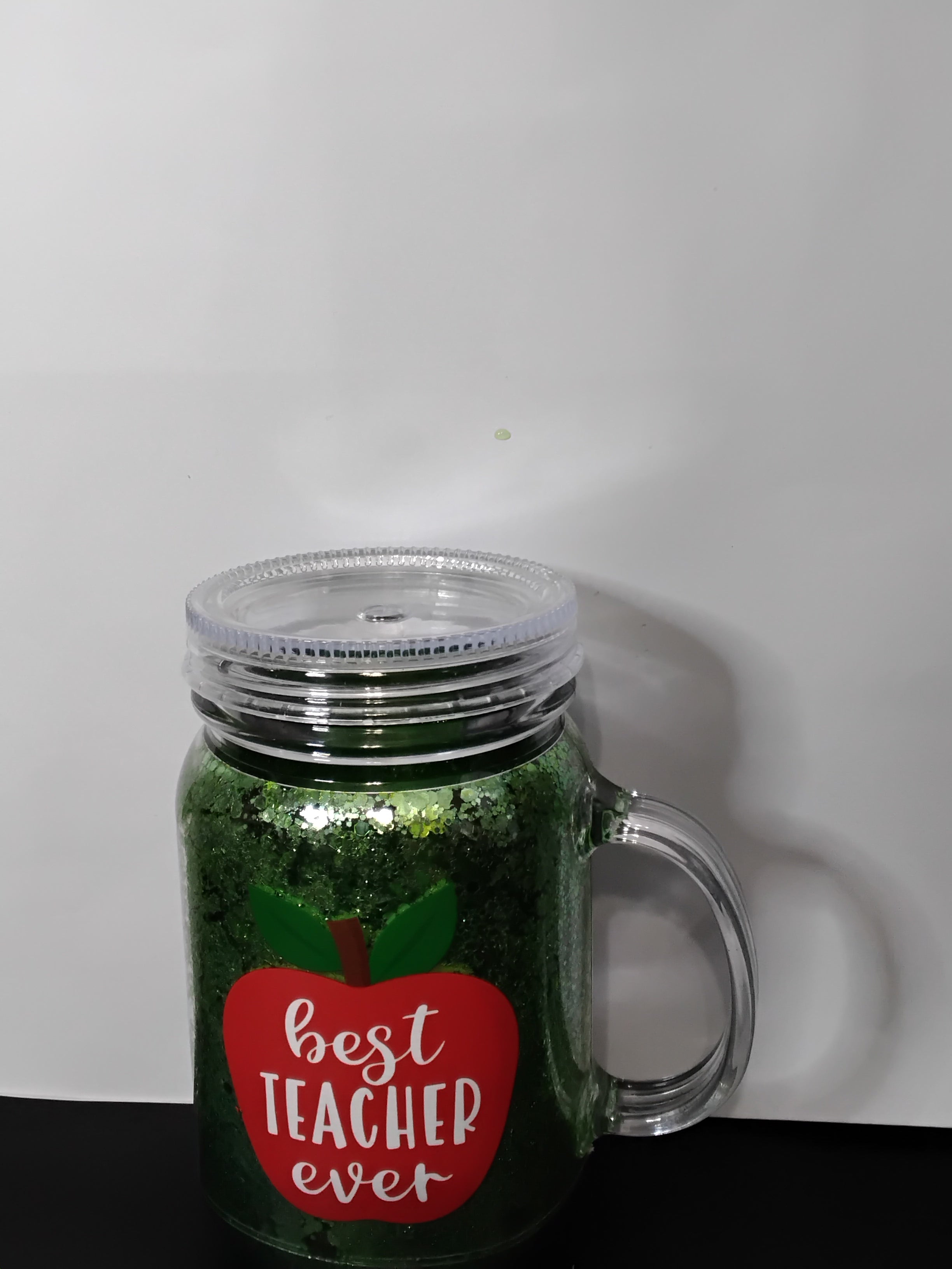 dry glitter mason jar