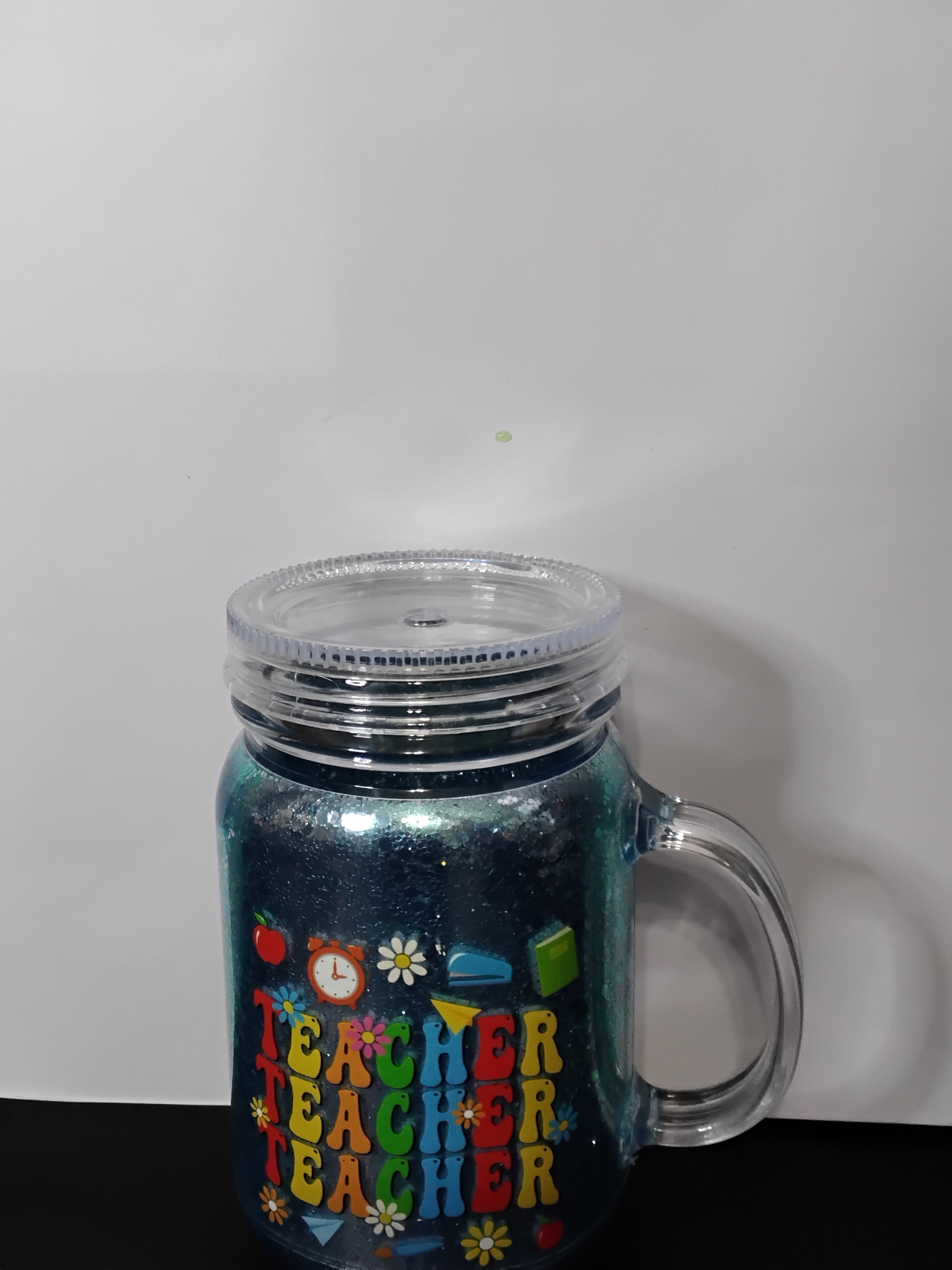 dry glitter mason jar