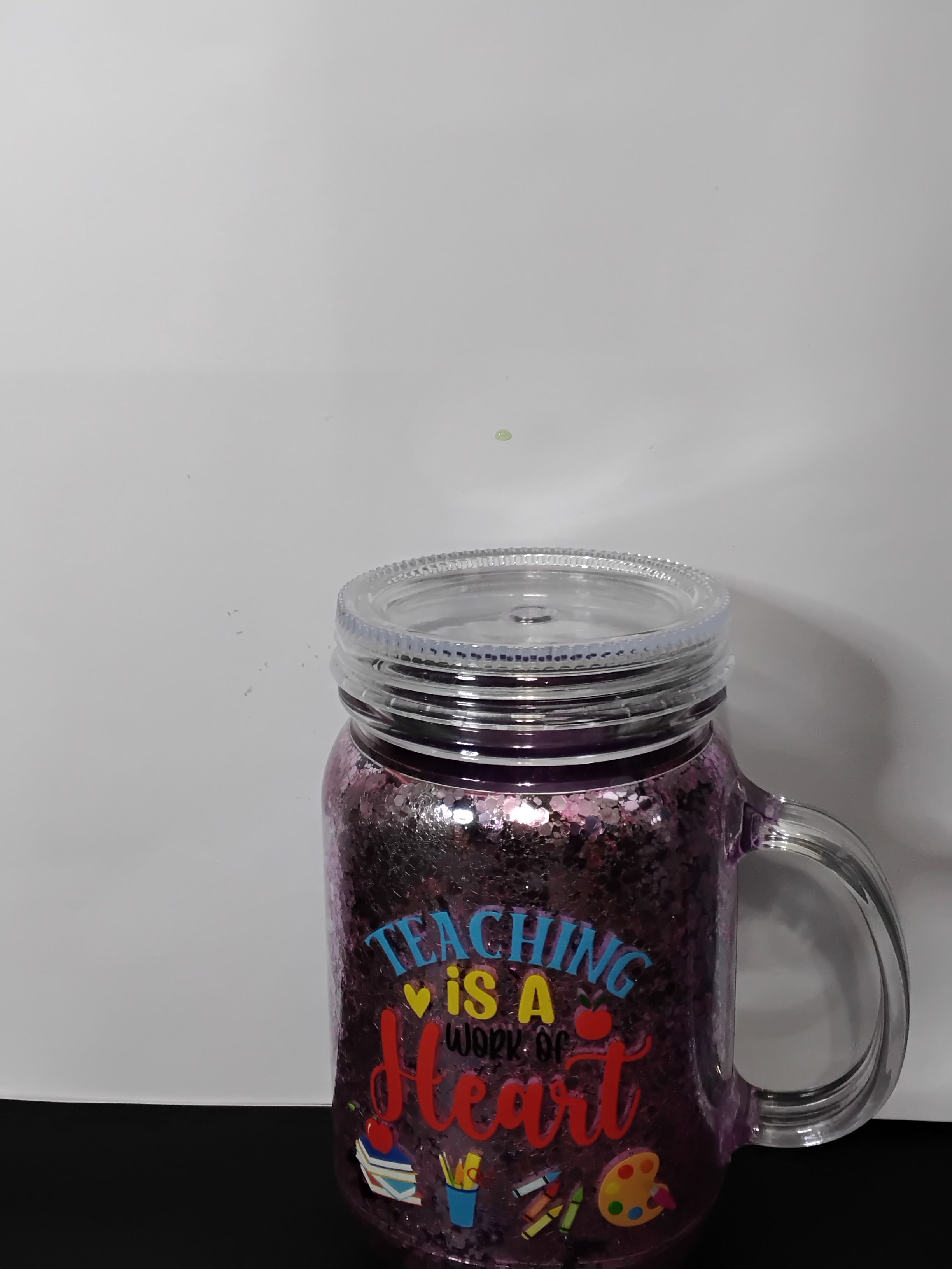 dry glitter mason jar