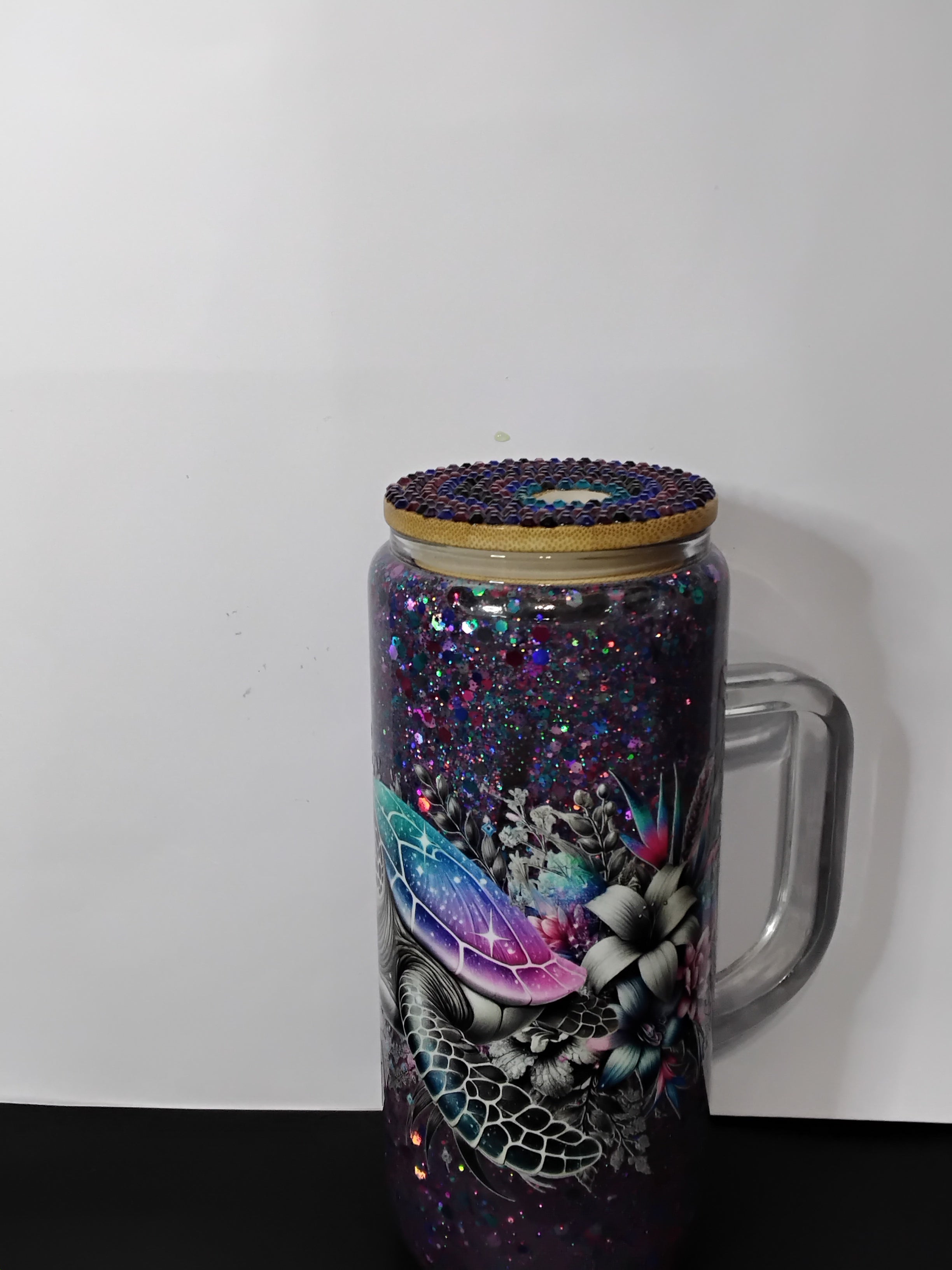 16 oz glass with handle