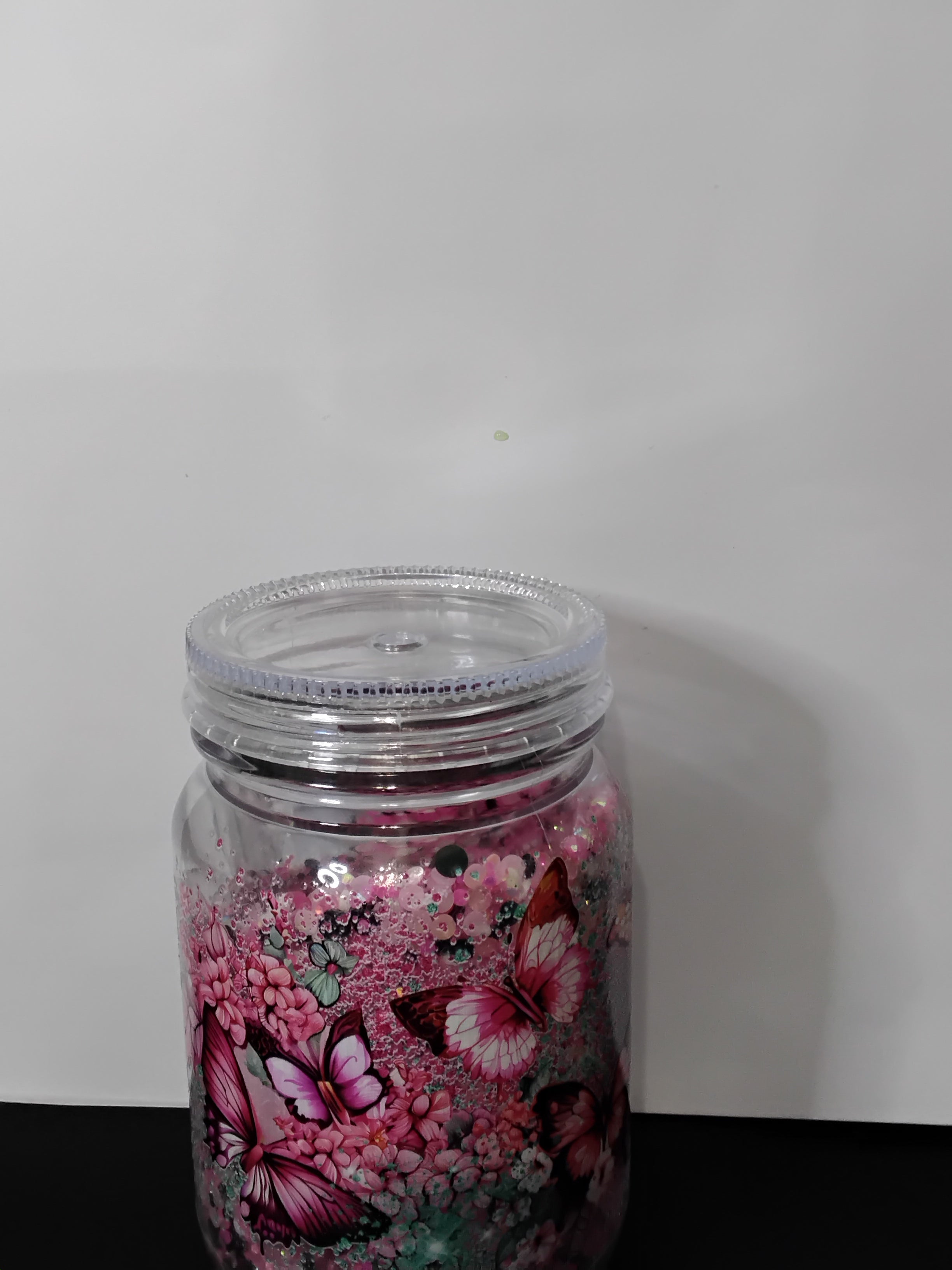 mason jar filled with rhinestones