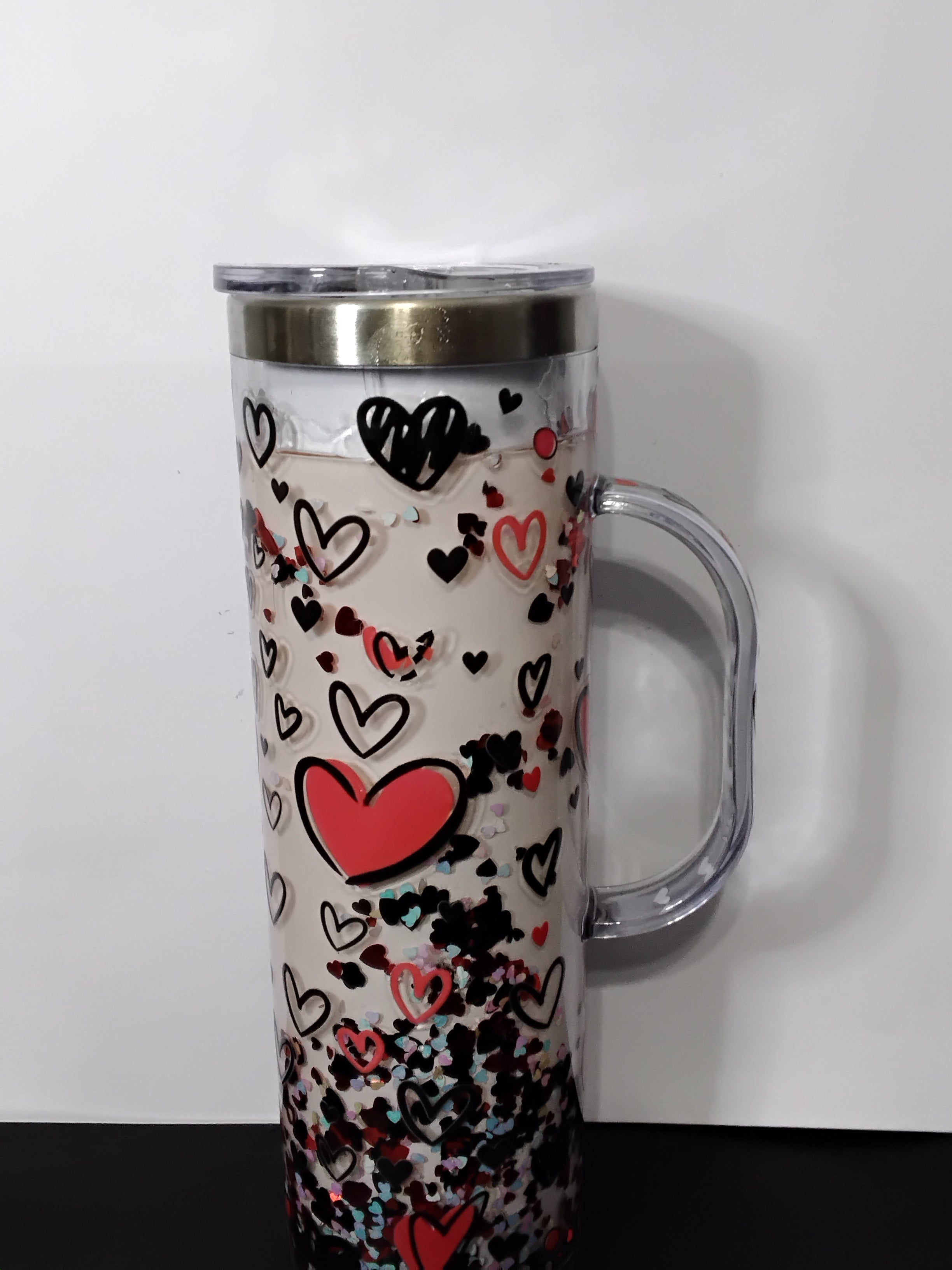 heart shaped glitter inside